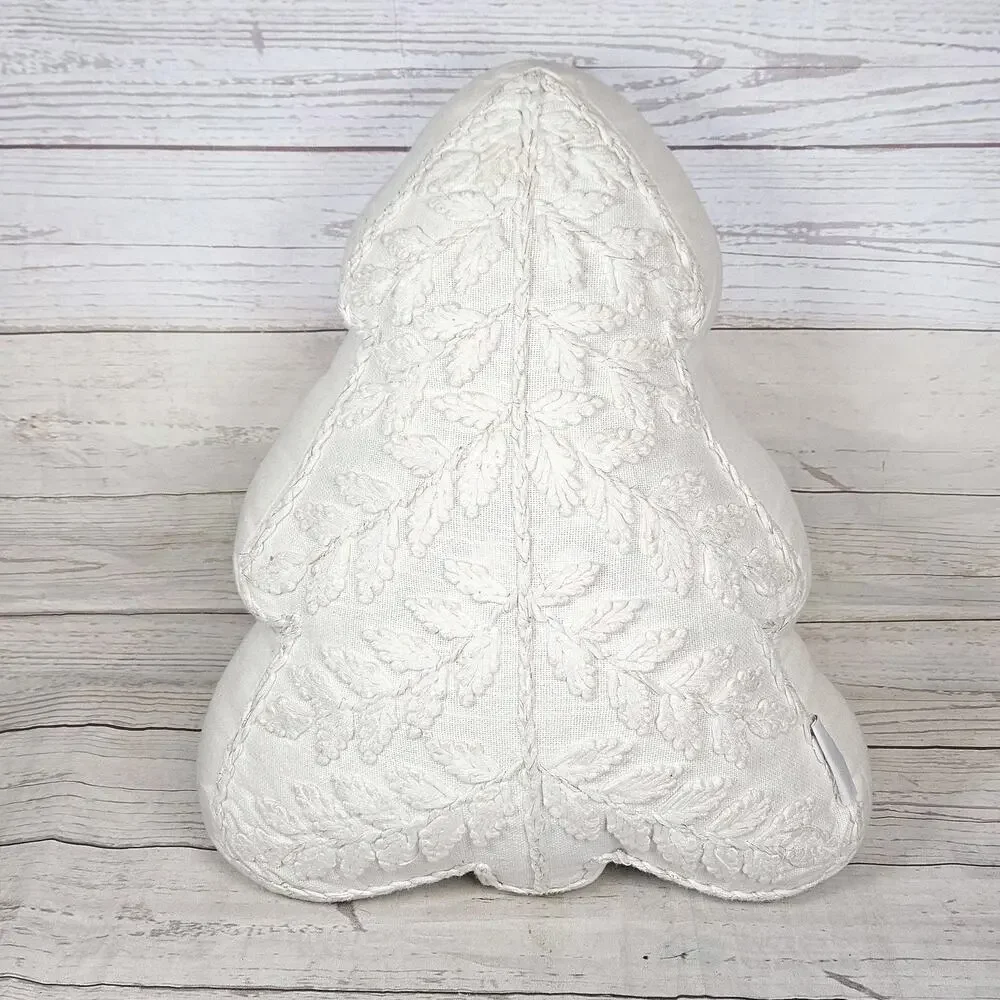 Cupcakes and Cashmere Christmas Star White Christmas Tree Pillow Home Decor